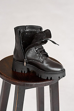 Masywne skórzane buty zimowe w militarnym stylu na platformie  8018988 zdjęcie №7