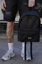 Herren Freizeit Schulrucksack Compact mit Druck Wild Schwarz Without 8049988 Foto №1