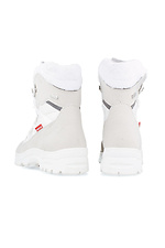 Белые зимние сапоги снегоходы на шнурках Forester 4202990 фото №4