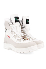 Белые зимние сапоги снегоходы на шнурках Forester 4202990 фото №7