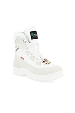 Білі зимові чоботи снігоходи на шнурках Forester 4202990 фото №8