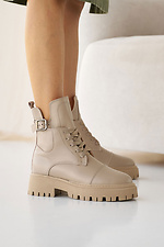 Women's leather winter boots beige  8019990 photo №4