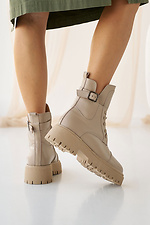 Women's leather winter boots beige  8019990 photo №5