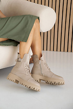 Women's leather winter boots beige  8019990 photo №7