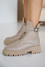 Women's leather winter boots beige  8019990 photo №10