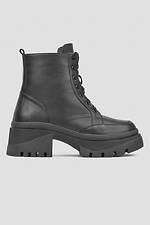 Winter black boots genuine leather on the platform  4205992 photo №1