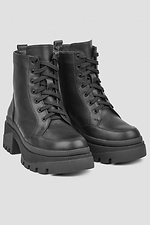 Winter black boots genuine leather on the platform  4205992 photo №3