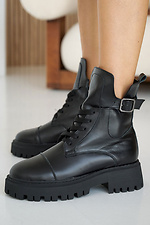 Women's leather winter boots black  8019992 photo №10