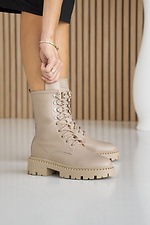 Women's leather winter boots beige  8019993 photo №2