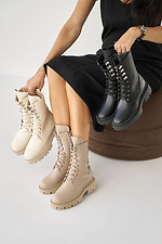 Women's leather winter boots beige  8019993 photo №3