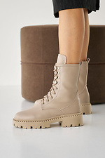 Women's leather winter boots beige  8019993 photo №4