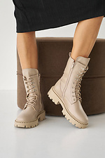 Women's leather winter boots beige  8019993 photo №6