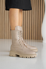 Women's leather winter boots beige  8019993 photo №8