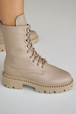 Women's leather winter boots beige  8019993 photo №13