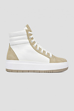 Demi-season white sports shoes made of genuine leather  4205995 photo №1