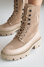 Women's leather winter boots beige  8019995 photo №2