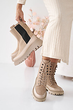 Women's leather winter boots beige  8019995 photo №4