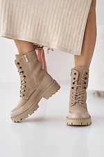 Women's leather winter boots beige  8019995 photo №8