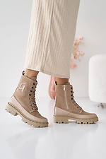 Women's leather winter boots beige  8019995 photo №9
