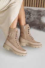 Women's leather winter boots beige  8019995 photo №11