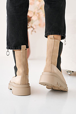 Damen-Winterstiefel aus beigem Wildleder  8019996 Foto №7