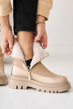 Damen-Winterstiefel aus beigem Wildleder  8019996 Foto №8
