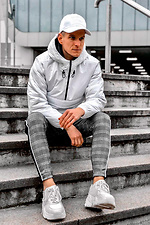 Gray Checked Skinny Chinos with Black Stripes GRUF 8042996 photo №3