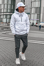 Grau karierte Skinny Chinos mit schwarzen Streifen GRUF 8042996 Foto №4