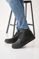 Мужские кожаные ботинки зимние черные  8019997 фото №2