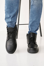 Мужские кожаные ботинки зимние черные  8019997 фото №3