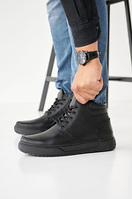 Men's leather winter boots black  8019997 photo №4