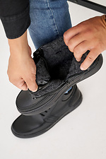 Men's leather winter boots black  8019997 photo №5