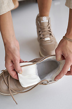 Жіночі шкіряні кросівки зимові бежеві  8019998 фото №14