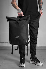 Herren-Schulrucksack Rolltop ohne Druck Chill Schwarz Without 8049998 Foto №2