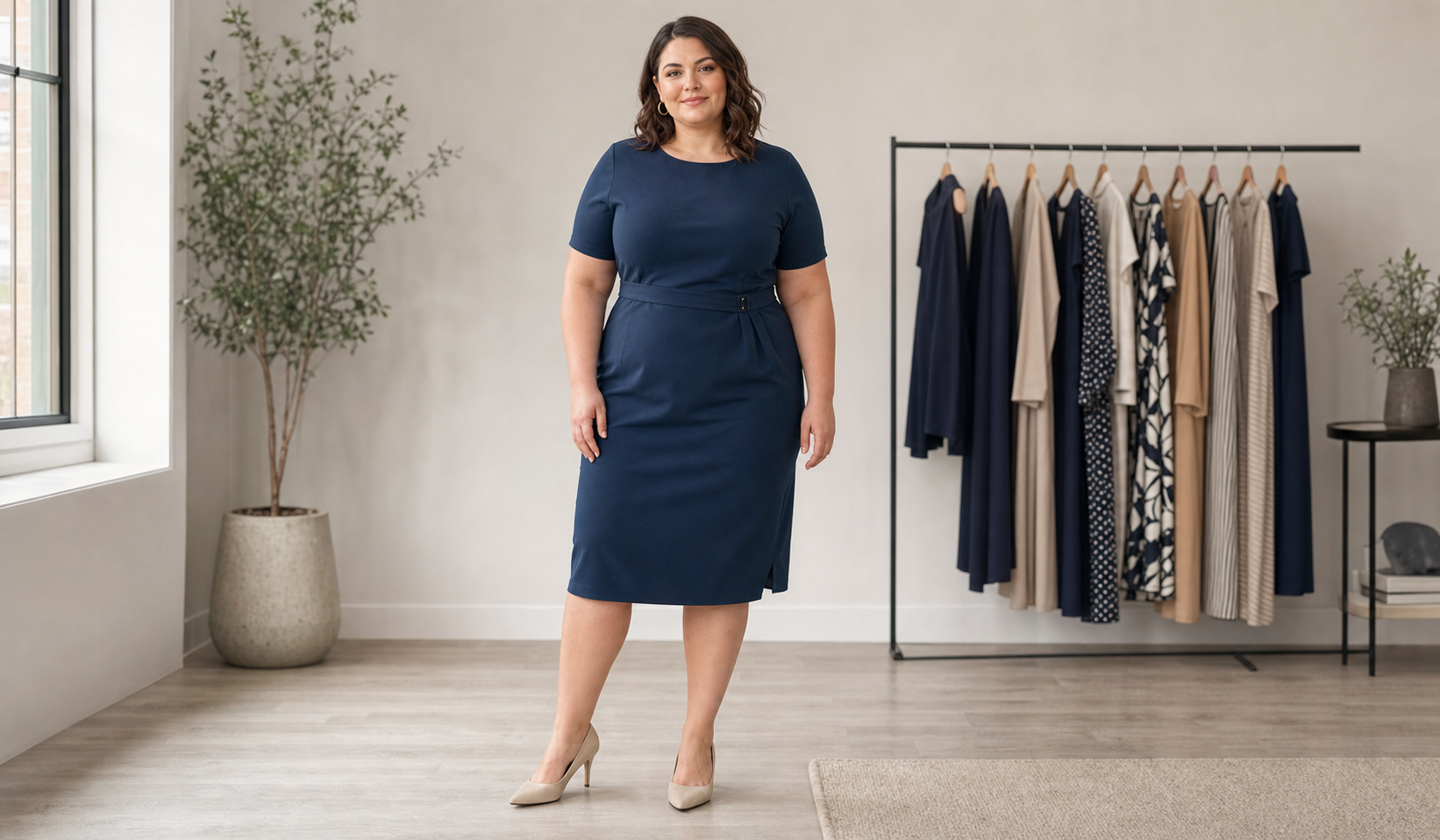 Plus-Size-Etui-Kleid für eine Sanduhrfigur