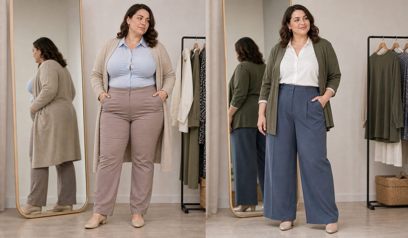 Порівняння правильної та неправильної посадки одягу Plus Size