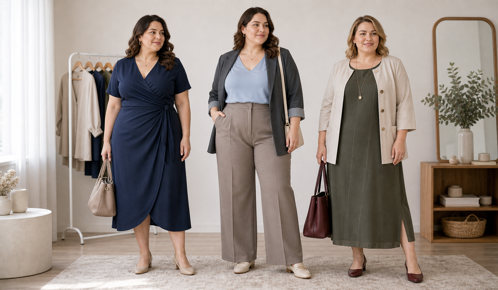 Платья, блузы и жакеты Plus Size для визуально более стройного силуэта
