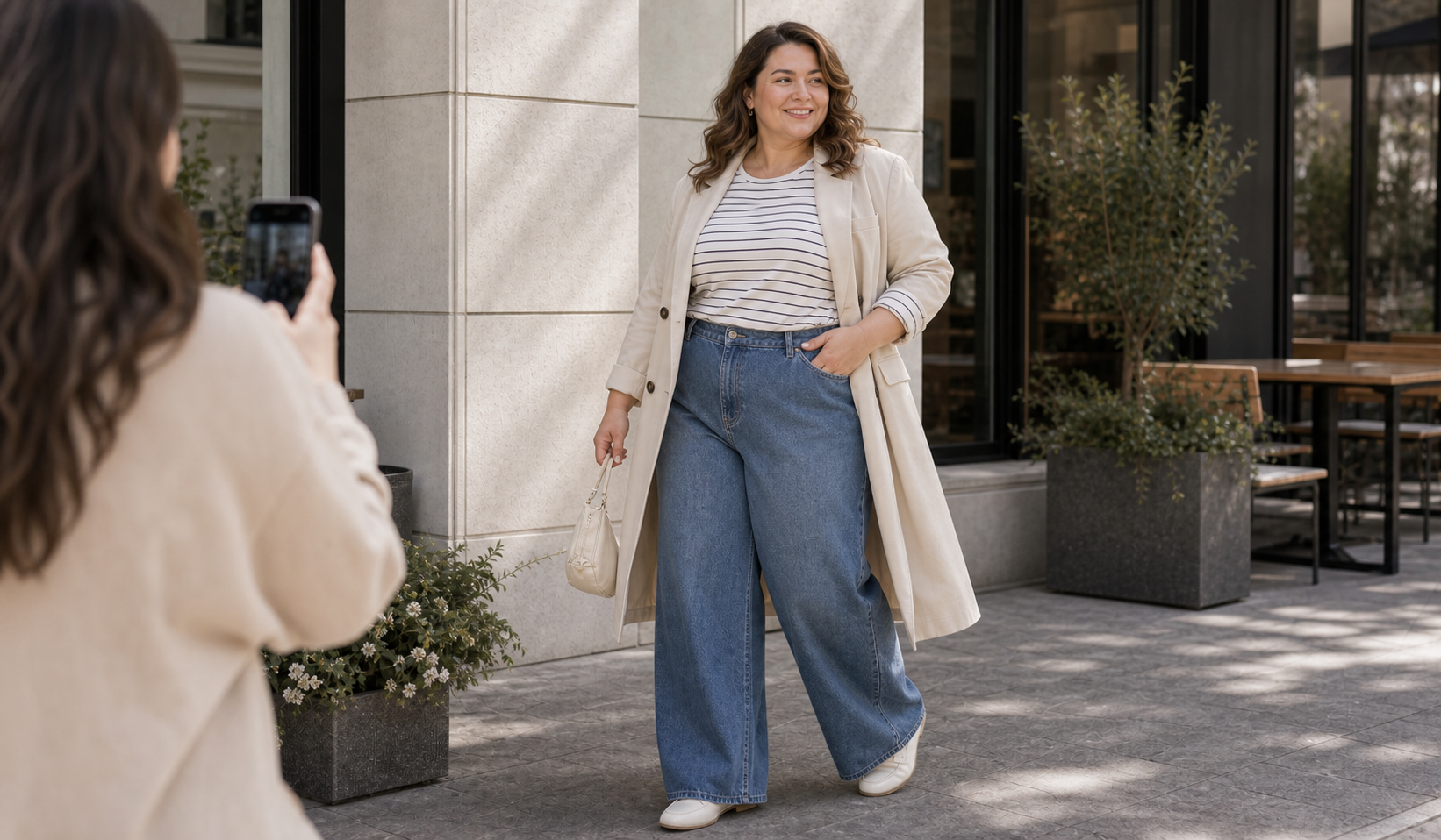 Жінка Plus Size позує для фото у м'якому світлі