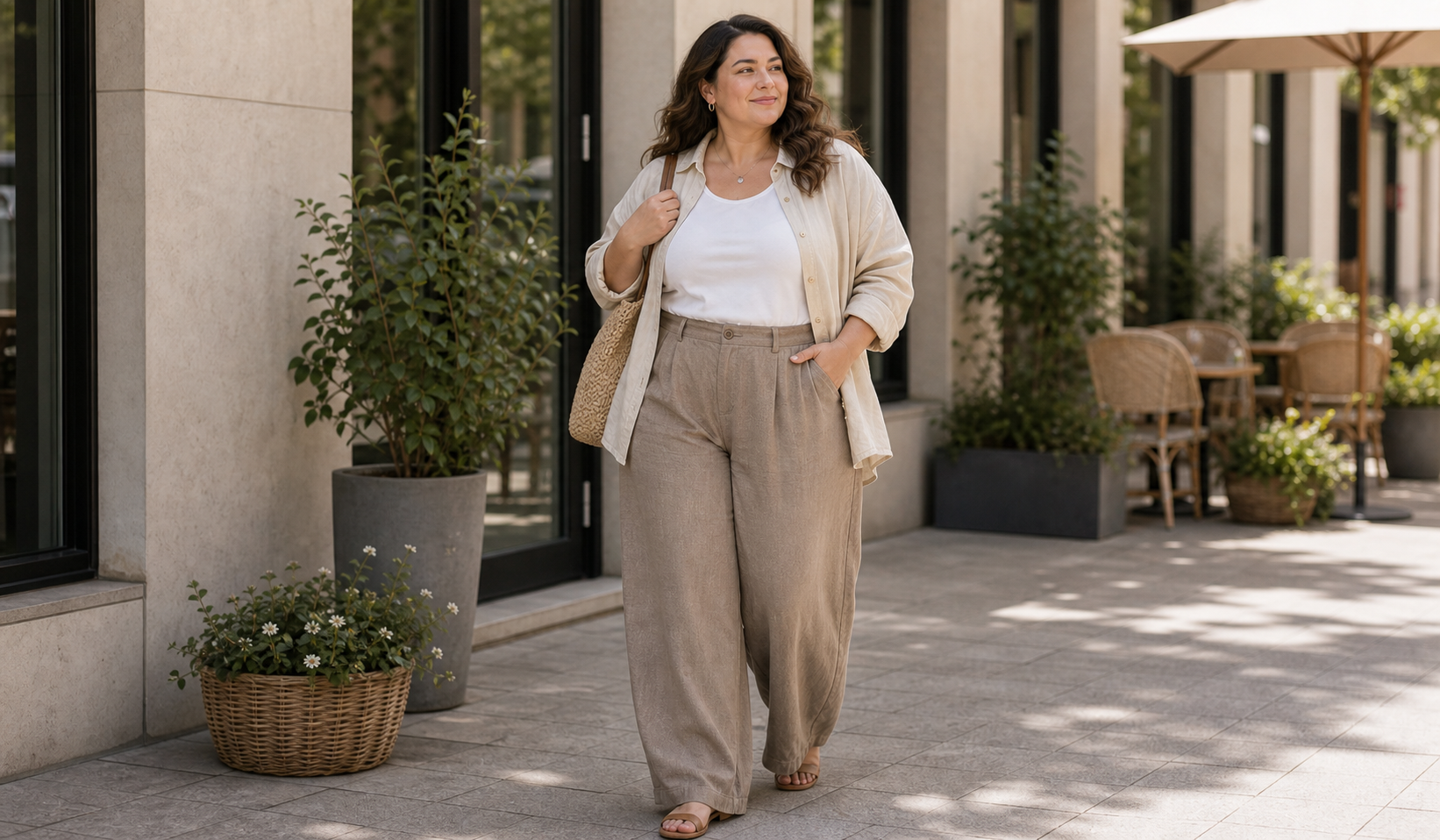 Комфортний повсякденний образ Plus Size з бавовни та льону