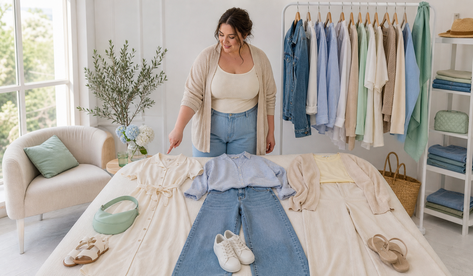 Plus Size Capsule Looks in einer hellen Sommerpalette