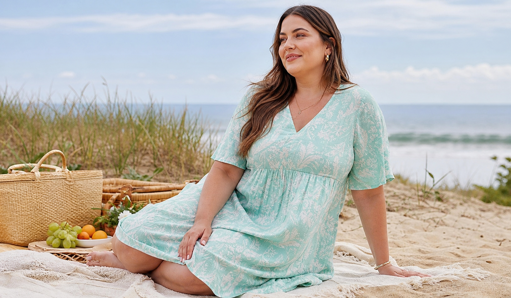 Leichter Plus-Size-Anzug für Strand, Picknick oder informelles Treffen