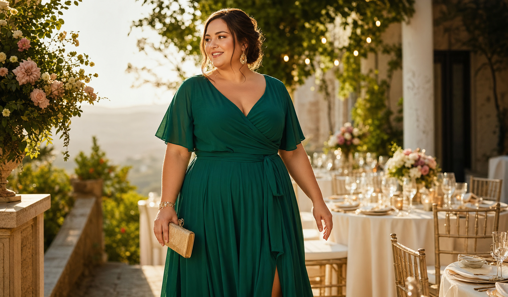 Elegantes Plus-Size-Kleid für eine Sommerhochzeit oder einen besonderen Anlass