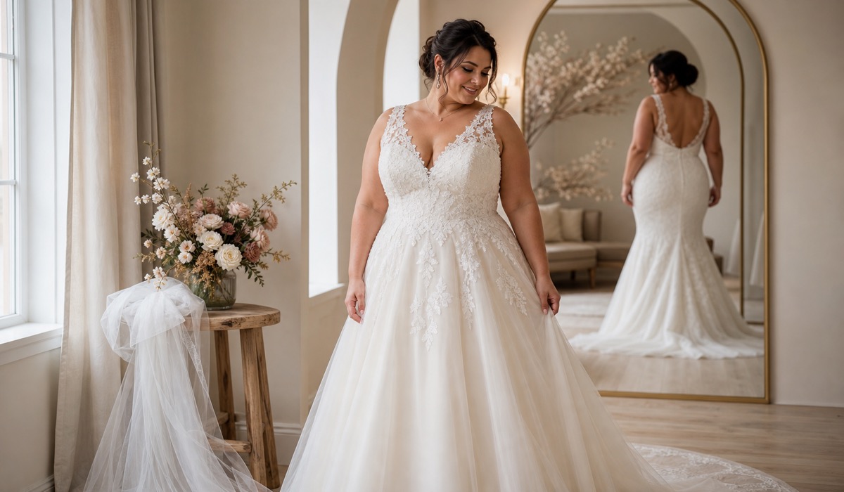 Весільна сукня Plus Size А-силуету для нареченої або гості