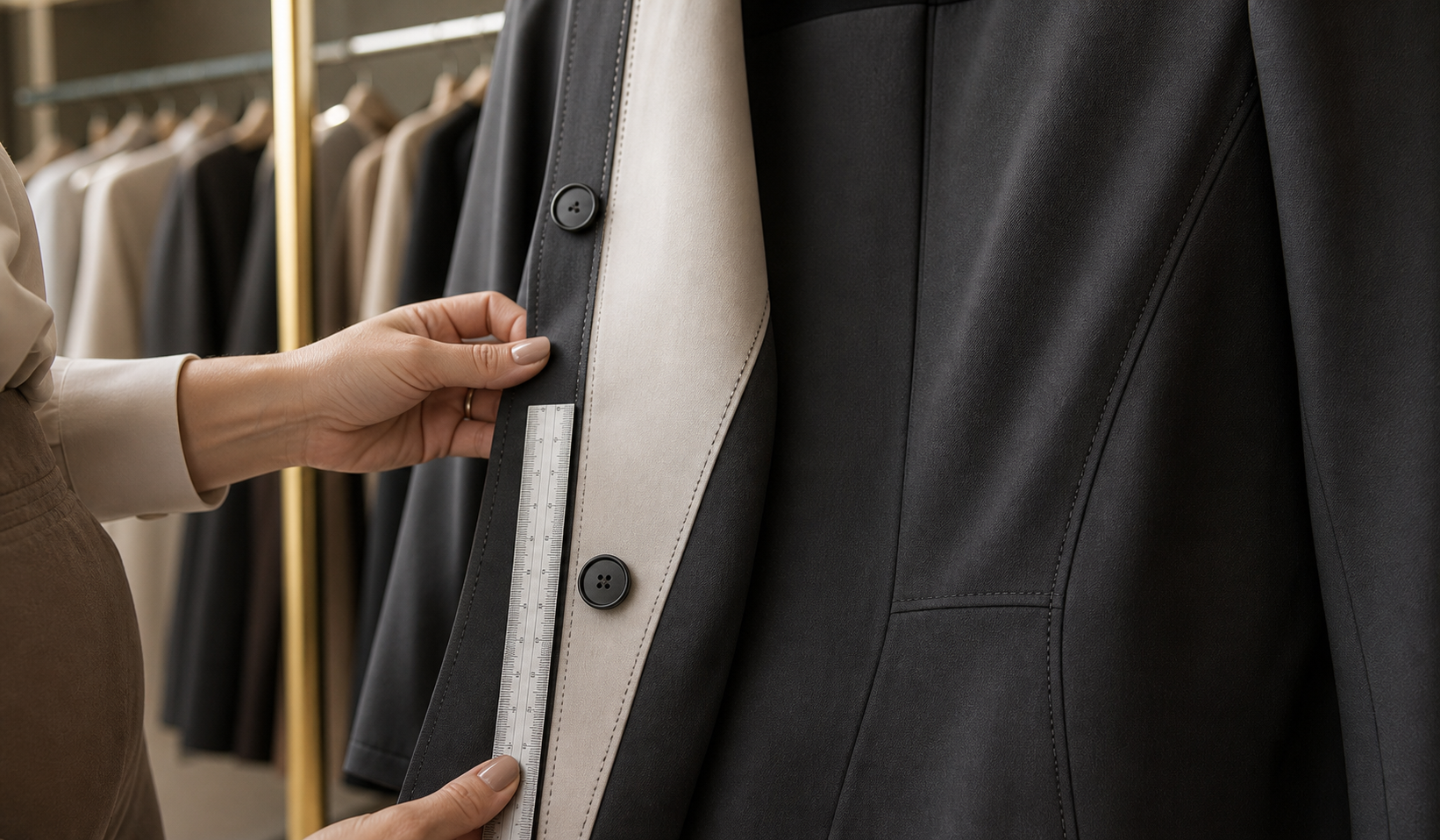 Prüfung von Nähten und Verschlüssen bei Plus-Size-Kleidung