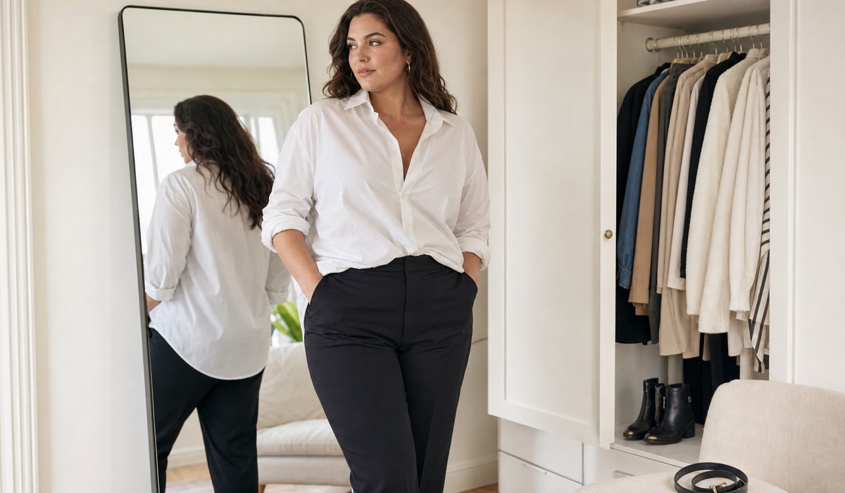 Oversized Shirt für eine kurvigere Figur mit teilweisem Einstecken