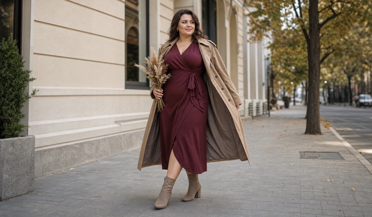 Plus Size Garne dress with the right fit for an urban look