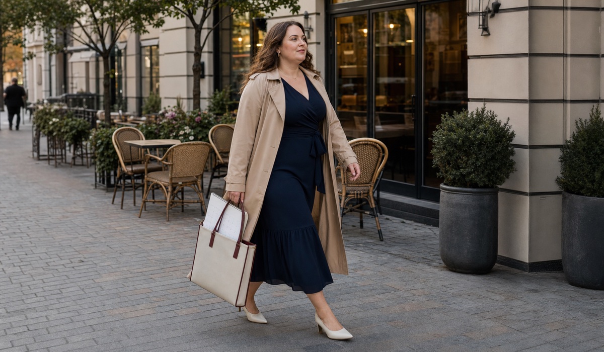 Anprobieren von Plus-Size-Kleidung und Budgetplanung für Ratenkäufe