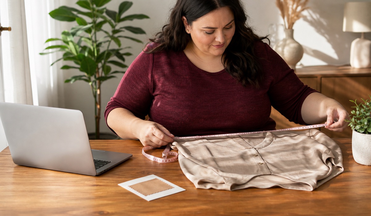 Online selection of Ukrainian Plus Size clothing by measurements and fabric composition
