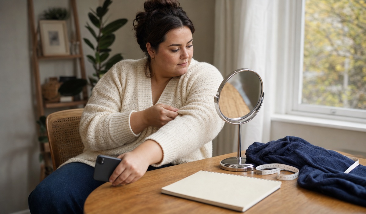 Покупчиня Plus Size залишає чесний відгук про посадку одягу