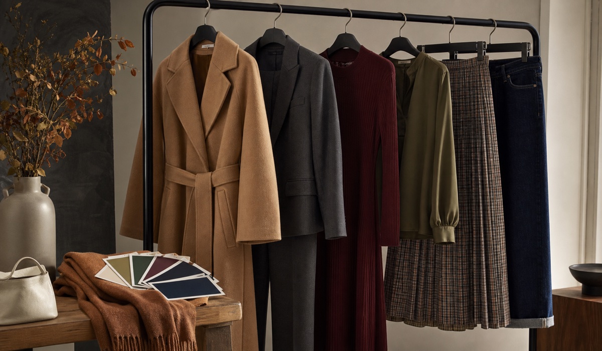 Plus Size autumn capsule wardrobe with a coat dresses and a suit